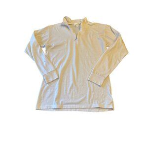 L.L. Bean Mens Long-Sleeve Beige Pullover Shirt Large Made In USA